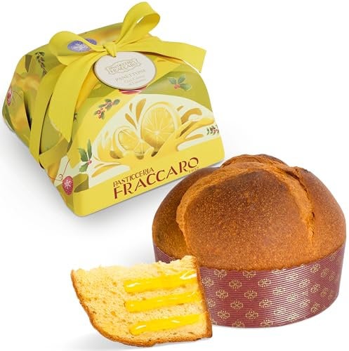 Panettone Artigianale Farcito alla Crema di Limone (750 gr), Pasticceria Fraccaro 1932 - Senza Canditi e Uvetta, con Lievito Madre, Incarto Artigianale - Dolce Natalizio Made In Italy
