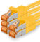 1aTTack.de 10m - Cat.7 Netzwerkkabel Gelb - 5 Stück Gigabit Ethernet LAN Kabel 10000 Mbit s Patchkabel Cat7 Kabel S FTP PIMF Schirmung LSZH Cat.7 Rohkabel Rj45 Stecker Cat 6a - 5 x 10 Meter