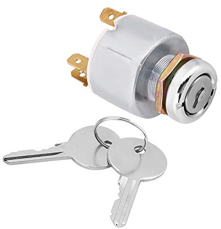 Interruttore di accensione, 12V universale Car Auto 4 posizioni ON OFF Avvio Comandi interruttore di accensione W/2 chiavi Interruttore di avviamento motore per auto Motociclette Barche S501