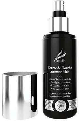 Camylle - Brume de Douche Luxe - Emulsion d’Huiles Essentielles 100% Pures et Naturelles à Diffuser sous la Douche - Energisant aux arômes Frais et envoûtants - 150ml