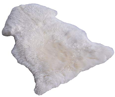 Naturasan Lammfell/Schaffell ökologisch gegerbt, Weiß (90-100 cm mit Nähten)