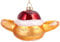 BRUBAKER Gruß vom Weihnachtsmarkt - Wurst im Brötchen mit Weihnachtsmütze - Handbemalte Weihnachtskugel aus Glas - Christbaumschmuck Figuren lustig Deko Anhänger Baumkugel - 12 cm