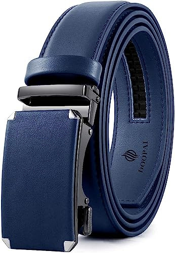 DOOPAI Gürtel Herren aus Echtleder, Automatik Ratschengürtel 35 cm Breit | Einstellbar Gürtel mit Geschenkbox für Casual Arbeits