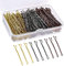 OWill Haarnadeln,150 Stück Haarnadelnmit Box für Frauen Haarschmuck damen Kinder HaarnadelUnsichtbarer Wellen-Haargriff Bobby pins Bulk-Haarschmuck Braune Haarklammer(Gold+Schwarz+Braun)