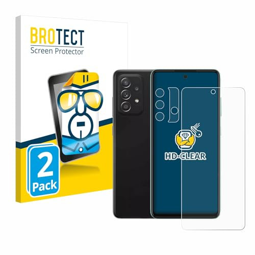 BROTECT (2 Stück Schutzfolie für Samsung Galaxy A52 (Display+Kamera) Displayschutz Folie Ultra-Klar