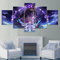 Wondbeau Leinwanddrucke Modulare Wandkunst Wandaufkleber 5 Teiliges Wandbild Druck auf Leinwand Malerei Moderne Abstrakte Poster Mit Rahmen M/100cm×50cm Raiden Shogun Kokomi Genshin Impact