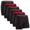 DANISH ENDURANCE Men's Bamboo Boxers, Comfortable, Breathable Underwear, Tagless, Optional Open Fly, 6 Pack, Black, L