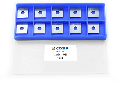 CDBP Plaquettes de coupe carrées droites en carbure de tungstène 12mm (12 x 12 x 1,5mm) - 4 coupes pour Fraise droite avec plaquette, 10 pièces