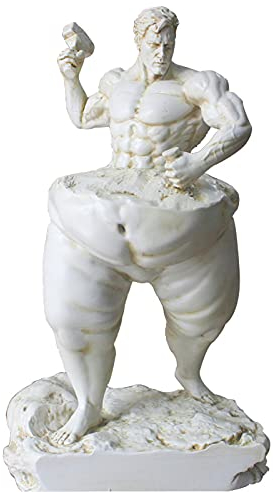 LGYKUMEG Abnehmende Männlicher Gott Skulptur Deko,Abstrakte Modern Design Harz Figur,Höhe 15cm,Fat Mann Statue Dekorationen für Schlafzimmer Restaurant,Tisch, Arbeitsplatte,Yoga Gymnasium,Weiß