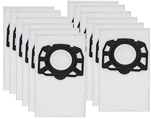 BIHARNT Lot de 12 sacs d'aspirateur KFI 487 pour aspirateur eau et poussière Kärcher KNT4, WD4, WD5, MV5, MV6, WD5 Premium, WD6