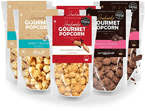 Handmade Gourmet Popcorn 6er Set Knuspriges Karamell Popcorn