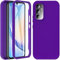 For Samsung Galaxy A34 Case, Samsung A34 5G Case,[Military Grade Drop] 360° Full Body Silicone Rugged Bumper Case Built-in 9H Screen Protector,Shoockproof Cover Phone Case for Samsung A34 5G,Purple