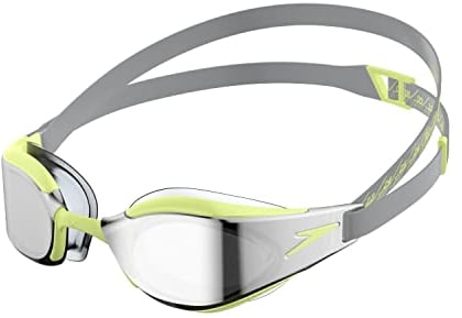 Speedo Fastskin Hyper Elite Mirror Goggles - Grey/Green/Chrome - Adult
