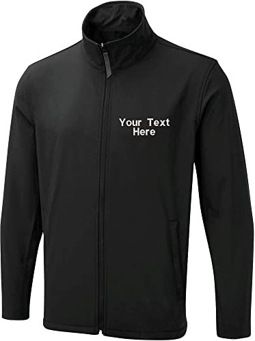 Embroidered UX10 Value Unisex Personalised Softshell Jacket For Workwear (as8, alpha, s, regular, regular, Bottle Green)