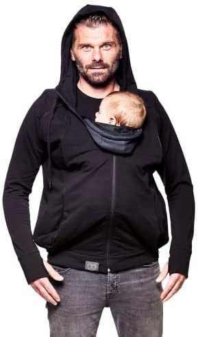 Love Radius Le Sweat du Parent - Noir Taille S | Sweat Grossesse et maternité - Sweat de Portage - Extension Invisible - Unisexe - Coupe ajustée