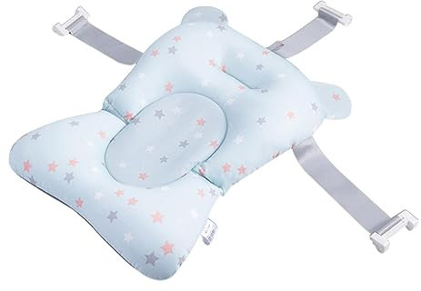 Rosixehird baño para recién Nacido | Almohada Apoyo Antideslizante Ajustable para bañera - Suministros para el Cuidado del bebé, artículos Esenciales para recién Nacidos con Hebillas y 3