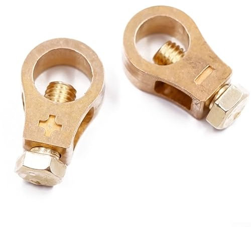 Connettori terminali batteria universali, 2 set di morsetti per cavi in rame per auto, terminali positivi negativi, spessori inclusi