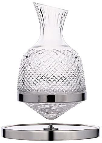 ZzzaNa Decanter Rotante Trasparente, brocca a Specchio for erogatore di Vino for Regalo Donna Decorazione for Feste a casa Uomo Brocca