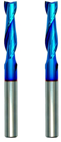 2 PCS CNC Router Bits 1/4 inch Shank Spiral Up Cut Solide Carbide End Mill for Wood Carving Engraving …