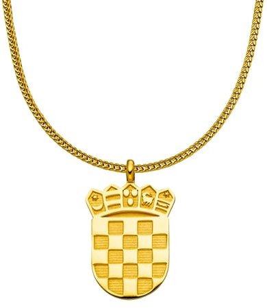 d'origine Kroatien Wappenkette, Kroatische Flaggenkette, Kroatien Schmuck, Kroatischer Schmuck, Kroatischer Wappenschmuck für Herren Silber