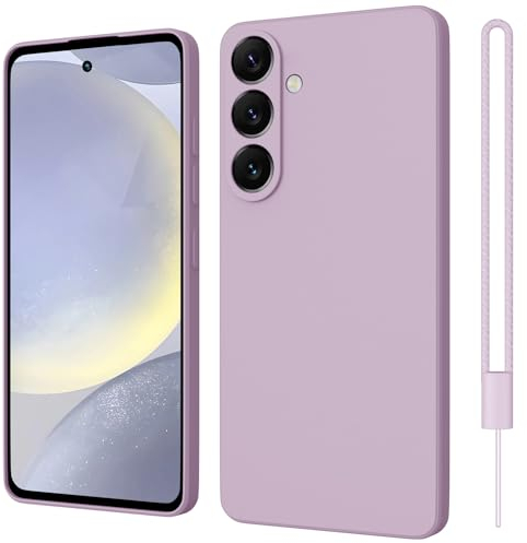 ORDA für Samsung Galaxy S24 Hülle Silikon Case, Handyhülle für Samsung S24 5G Dünn Straight Edge, Kameraschutz und Bildschirmschutz, Kratzfeste Hülle für Samsung Galaxy S24 Cover Lila