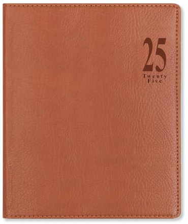 Letts of London Milano Quarto Kalender 2025, vertikal, Wochenansicht, mit Terminen, Hellbraun