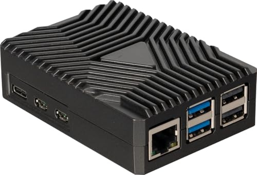 Joy-it RB-AlucaseP5-09 SBC-Gehäuse Passend für (Entwicklungskits): Raspberry Pi inkl. passiven Kühler Schwarz