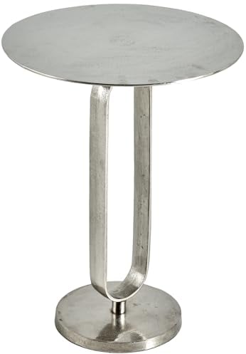 Riess Ambiente Runder Beistelltisch Elegance 60cm Silber Metall Aluminium Handmade Couchtisch Wohnzimmertisch Telefontisch Tisch Metalltisch pflegeleicht