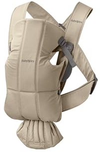 BabyBjörn Babytrage Mini, Gewebt, Beige