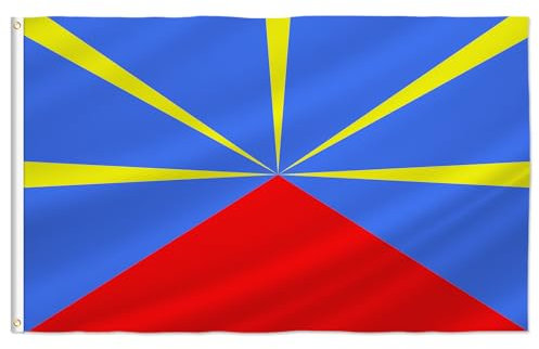 PTEROSAUR Drapeau de l'île de la Réunion, 9,6 x 1,5 m, drapeau de l'île de la Réunion, œillets en laiton, bannière de décoration intérieure et extérieure