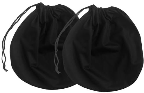 QKDS Pack of 2 Helmet Bags - Lightweight Motorcycle Helmet Storage Carrying Bags for Sport Riding Travel (Black)
