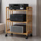 mobile stereo hi fi rack hifi Av media stand a 3 livelli, armadio rack audio in bambù con ruote e supporto regolabile in altezza per soggiorno, sala teatro, ripiano rack amplificatore, centro intratte
