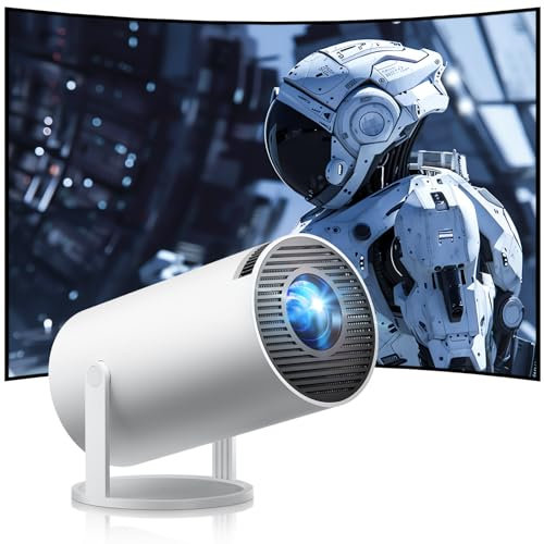 Mini Beamer, 4K Full HD 1080P 180°Dreh Tragbarer Projector, Klein Videoprojektor Unterstützt 2.4/5G Dual WiFi und Bluetooth 5.0, mit Android und IOS 11.0 Heimkino Smart Beamer