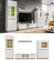 All4All Wohnwand Floro - Wohnzimmermöbel - Schrankwand für Wohnzimmer - Wohnzimmerchrank - Anbauwand Wohnwand - Weiß - Schwarz - 315cm - Modern - 10 - Weiß HG/Artisan Eiche