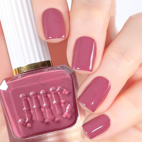 Pink Nail Polish - Dusty Pink Nail Varnish - Grey Pink Quick Dry Nail Varnish - Long-lasting Nail Polish Gel for Women Girls Nail Art - No Need Bake DIY Home Manicure