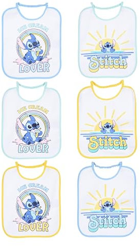 Suncity Lilo and Stitch Mädchen Set 6 Lätzchen 27 x 22,5 cm, blau, One size