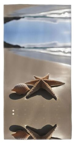 LGHDFYO Strandtuch mit Seestern-Muschelmotiv, perfektes Reise-, Fitness-, Camping-Handtuch, geeignet für Reisen, Strand, Dusche, Rucksackreisen, Pool