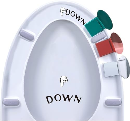 3Pcs Toilet Seat Lifter with 1Pc Toilet Seat Stickers Decals, Holder Lift Tools Bathroom Accessories for Home,Hotel, Office,Restaurant，Public Toilet，Toilet Lid Decals，Accessories