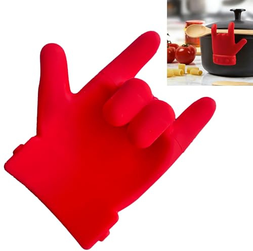 Smaoqingji Support Couvercle Repose Cuillère Silicone - 1 Pièce, Rouge, Reposa Cucharas Cocina, Convient à Tous les Types de Casseroles, Cuillères, Pinces et Autres Ustensiles de Cuisine