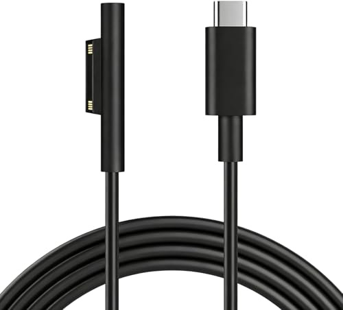 1.8M Connect to USB-C Charging Cable for Surface USB Male to Magnetic Charge Cable Compatible with Microsoft Surface Pro 7/6/5/4/3 Laptop1/2/3 Book Supports PD up to 45W (15V/3A) Fast Charging Durable