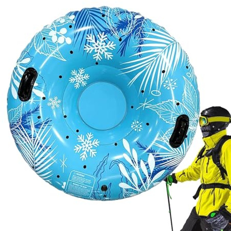 Aufblasbarer Schneereifen 102 cm Aufblasbarer Schlitten, Aufblasbarers Rodel Für Erwachsene Mit 2 Griffen Für Garten Park Spielplatz Schlittschuhlaufen Skifahren