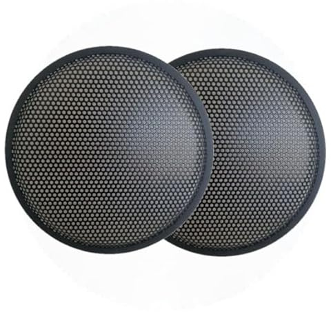 WEB world electronic business Set 2 Pezzi - Griglia di Protezione per Altoparlanti da 8 (20 cm) – Acciaio Verniciato Nero con Guarnizione in Gomma