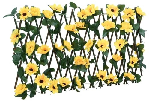 HETFTJN Griglia per tralicci con edera artificiale, 5 pezzi, espandibile, 180 x 20 cm, in legno robusto e PVC realistico, per giardino, balcone, privacy senza fertilizzante o irrigazione