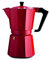 PEZZETTI - Cafetera espresso itale Xpress (6 tazas, aluminio), color rojo