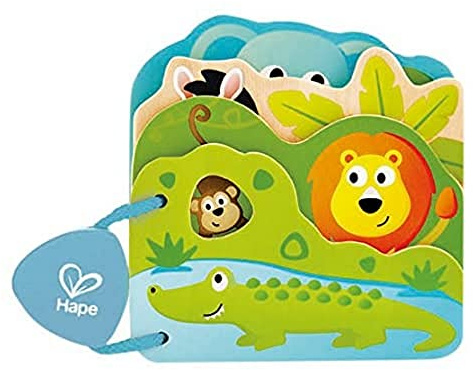 Hape International E0047 Baby-Buch Tiere in der Wildnis Display, Multicolored