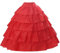 BEAUTELICATE Damen Reifrock Brautkleid Lang A-Linie Petticoat Rockabilly Barock Kleid Unterröcke Krinoline 4 Ringe mit Rüschen fur Hochzeit Karneval Halloween (Rot, S-M)