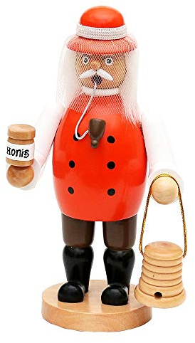 Wichtelstube-Kollektion Holz Räuchermann Räuchermännchen Räucherfigur Imker orange 11 x 8 x 20 cm