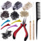 Duufin 1500 Pezzi Micro Anelli per Extension e 1 Pezzi Pinza 2 Pezzi Ganci 1 Pezzi Pettine a Coda 4 Pezzi Clip Capelli e Mini Elastici