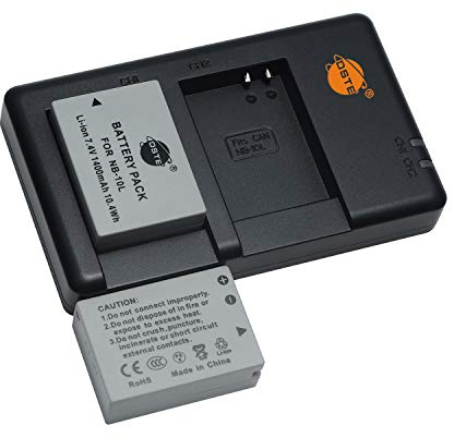 DSTE NB-10L (2 pezzi) Batteria di ricambio ricaricabile e doppio caricatore compatibile con fotocamera Canon PowerShot G1X, G3x, G3 x, G15, G16, SX40, SX50, SX60, ecc