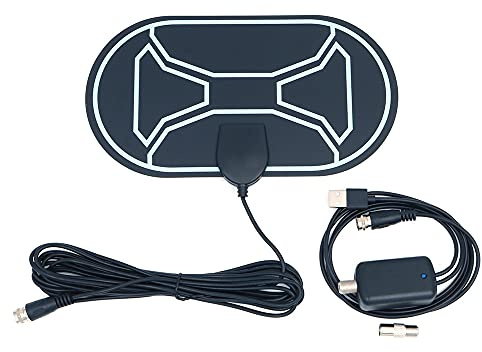 DollaTek Antenna TV digitale HD amplificata, portata fino a 100 miglia, supporto 4K 1080p - amplificatore di segnale per amplificatore Smart Switch da interno, supporto canali locali gratuiti